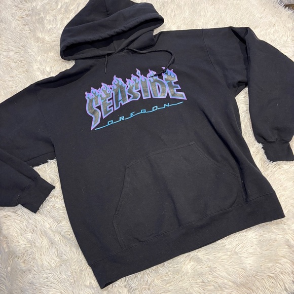 Oregon Coast SEASIDE Surf shop SWEATSHIRT PULLOVER HOODIE Skateboarding LG - Picture 1 of 7